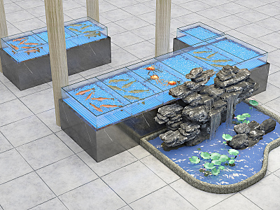 Modern Seafood Pond model