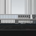 Modern Sales Office Building With Glass Curtain Wall Open Plaza And Green Landscaping