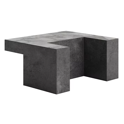 Modern Gray Concrete Geometric Minimalist Stool Furniture Design with Simple Structure 3d model