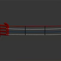 Boxing Ring Structure With Red Corner Post And White Blue Red Ropes