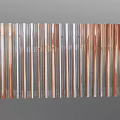 Decorative Corrugated Metal Panel Wall With Silver Copper And Gray Textures 3d model
