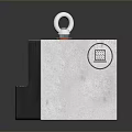 Industrial Lighting Fixture Combination With Concrete Block White Ring Hook And Metal Bolt