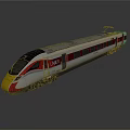 Modern High Speed Train With Aerodynamic Front White Red Exterior And Passenger Windows