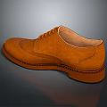 Brown Leather Shoes With Classic Lace Up Design And Stitched Sole Detail