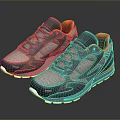 Gray Orange And Pink Athletic Shoes With Mesh Design White Sole And Modern Style