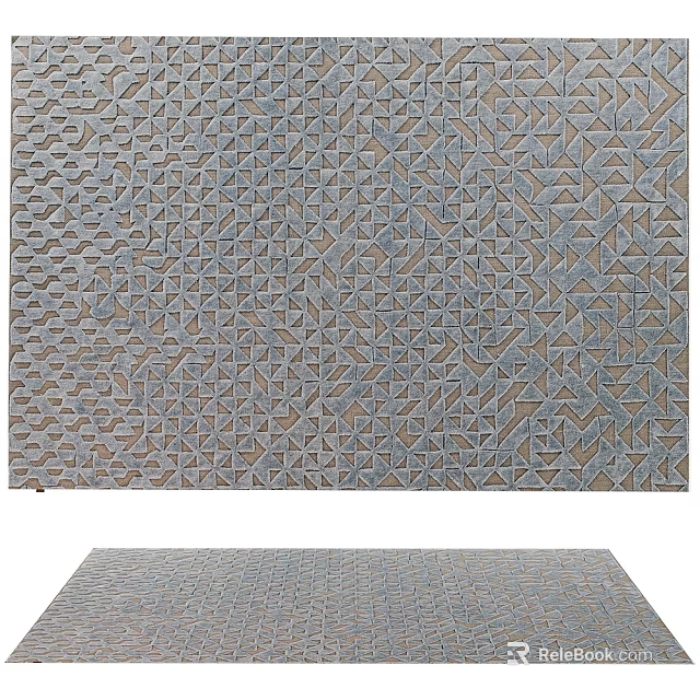 Geometric Pattern Square Carpet With Intricate Design And Soft Texture For Home Decor 3d model