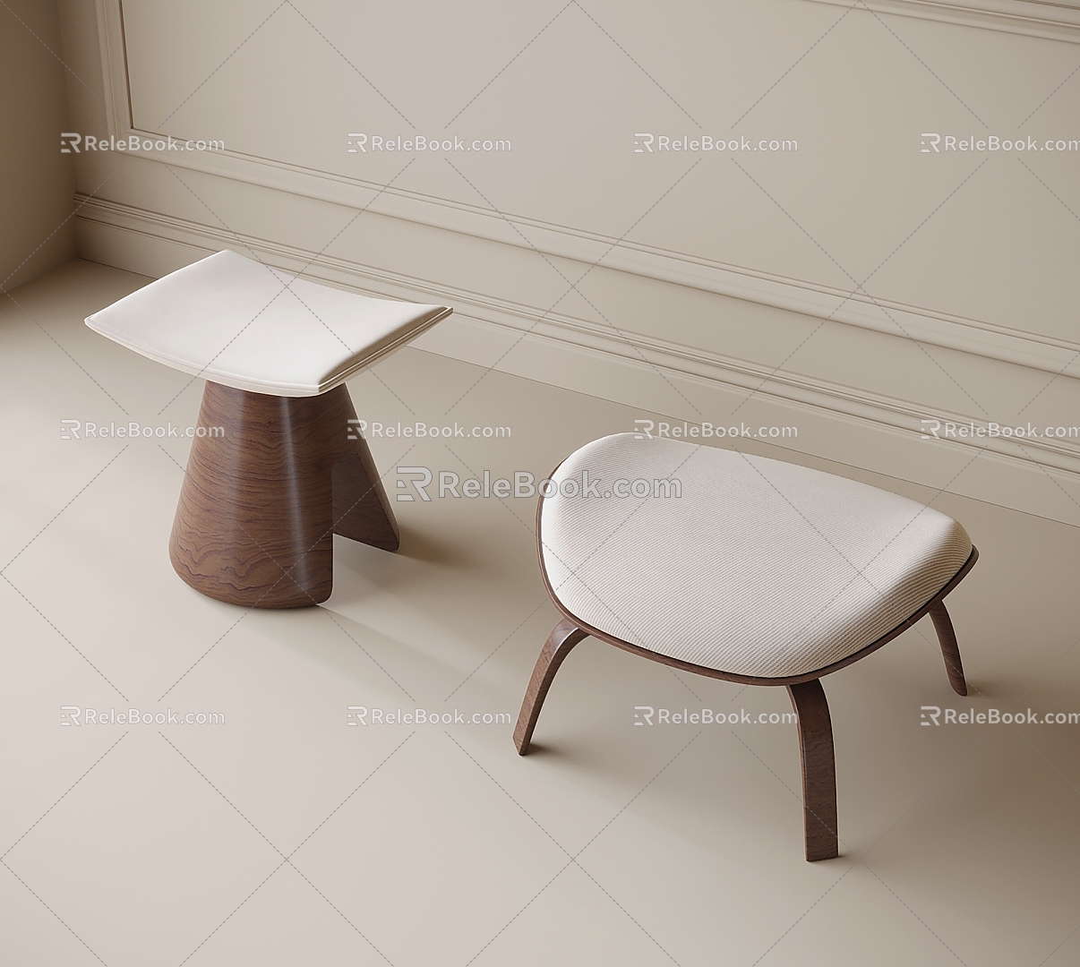 Modern Shoe Changing Stool Stool 3d model