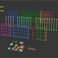 Chandelier Parts Assortment Featuring Metal Frames Rods Light Bases And Fixtures