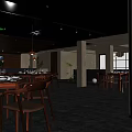 Modern Industrial Restaurant Interior With Tables Chairs Columns Large Windows And Abundant Light