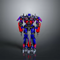 Detailed Blue Red Robot Action Figure With Mechanical Structure Design 3d model