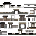 Various Styles of Traditional Chinese Gates Featuring Ancient Architectural Elements Wooden Frames and Tile Roofs