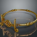 Golden Decorative Bracelet With Beaded Design And Ornate Clasp For Daily Use