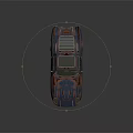 Rusty Vintage Sports Car With Red Blue Weathered Body And Custom Wheels