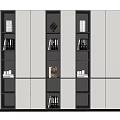 Modern Open Shelf Bookcase With Black Gray Design And Organized Books Decor Items