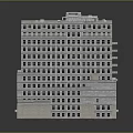 Multi Storey Urban Building Complex With Regular Window Rows And Adjacent Low Rise Structures