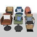 Various Stylish Chairs In Different Colors With Cushions And Unique Designs