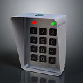 Durable Metal Keypad Featuring Numeric Keys Red Green Indicator Lights DEL OK Buttons 3d model