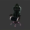 Ergonomic Black White Gaming Chair With Adjustable Armrests And Reclining Backrest