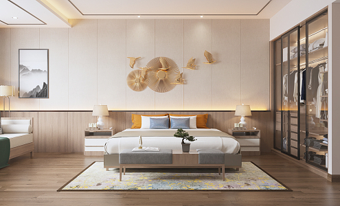 New Chinese Guest Room 3d model