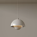 Modern Hanging Dome Pendant Light With Silver Finish And Spherical Design 3d model