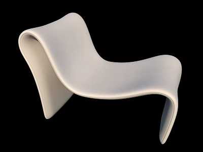 Modern White Lounge Chair With Sleek Curved Design And Unique Shape 3d model