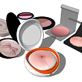 Elegant Cosmetics With Blush Powder Compacts And Bow Decorated Boxes In Various Shades