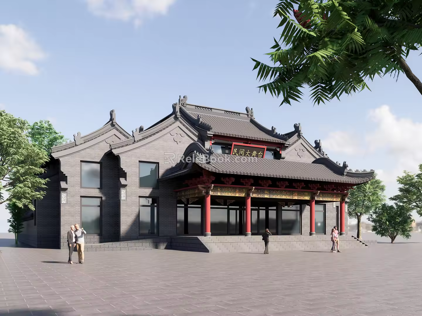 Chinese-style ancient public buildings 3d model