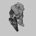 Futuristic Robot Character Design With Metallic Armor And Blue Light Details