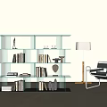 Bookshelf Glass Bookshelf Acrylic Bookshelf 3d model