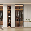 Modern Wardrobe Design With Glass Doors Hanging Areas Storage Shelves And Drawers