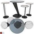 Premium Modern Stylish Round Marble Top Dining Tables With Different Sturdy Black Metal Bases