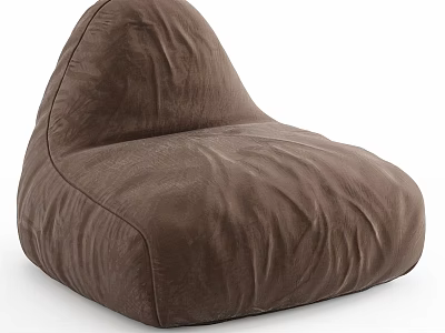 Brown Bean Bag Chair Plush Velvet Material Comfortable Modern Design For Home Living Room 3d model