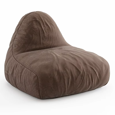 Brown Bean Bag Chair Plush Velvet Material Comfortable Modern Design For Home Living Room 3d model