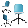 Comfortable Office Chairs In Various Colors With Armrests And Wheels Design 3d model