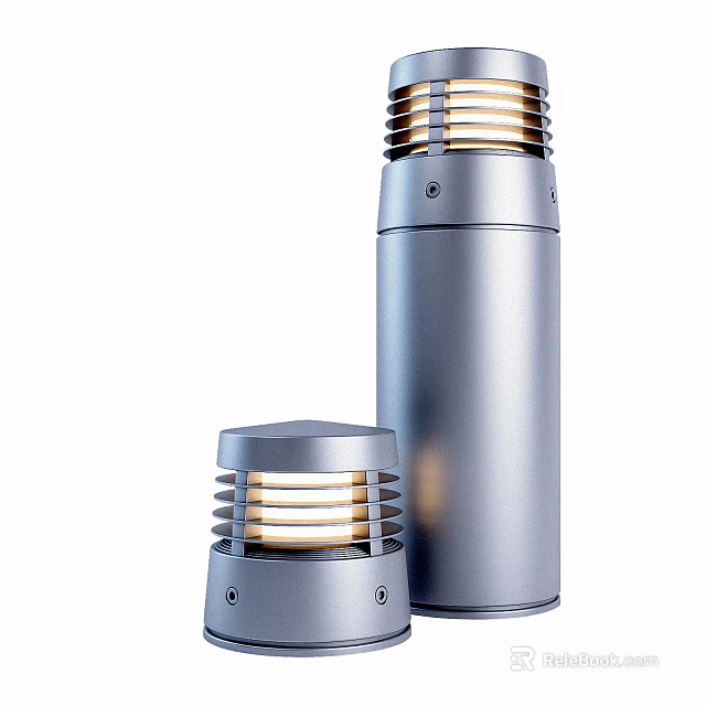 Modern Silver Wall Lamps In Different Sizes With Striped Shades And Metal Finish 3d model 