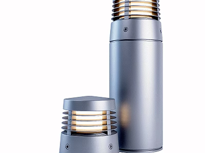 Modern Silver Wall Lamps In Different Sizes With Striped Shades And Metal Finish 3d model