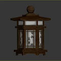 Decorative Traditional Wooden Hexagonal Lantern Furniture with Translucent Panels and Round Top Ornament