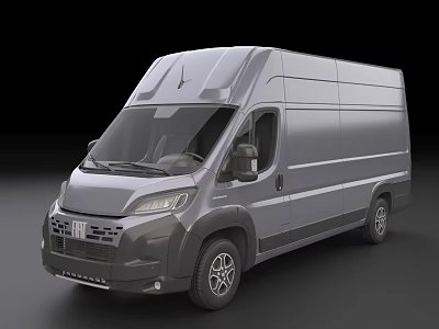 Silver Commercial Cargo Van With Modern Exterior Design And Sleek Body Structure 3d model