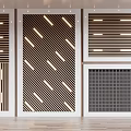 Modern Ceiling Design With Striped Patterns Recessed Lighting And Grid Panels