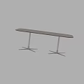 Modern Office Desk With Wooden Tabletop And Cross Shaped Metal Legs Design