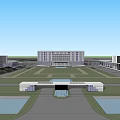 Modern Industrial Factory Complex With Large Scale Layout Greenery Roads And River