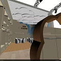 Modern Tobacco And Alcohol Store Design With Curved Exterior Display Shelves And Lighting