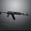 Modern Tactical Rifle Design With Green Handguard Black Stock And Barrel