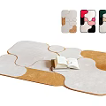 Shaped Carpet With White Brown Tones And Multiple Color Options For Reading Space 3d model