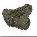 Ancient Stone Architectural Structure With Moss Covered Surface And Textured Design