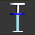 Three Modern Bar Table And Stools With Blue Top Silver Pedestal Metallic Design