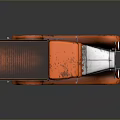 Vintage Orange And Silver Rusted Truck With Wooden Bed And Retro Design