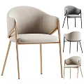 Modern Upholstered Chair With Metal Legs Available In Multiple Color Choices