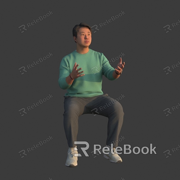 The Sitting Man Asian model