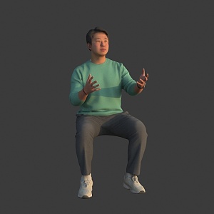 The Sitting Man Asian 3d model